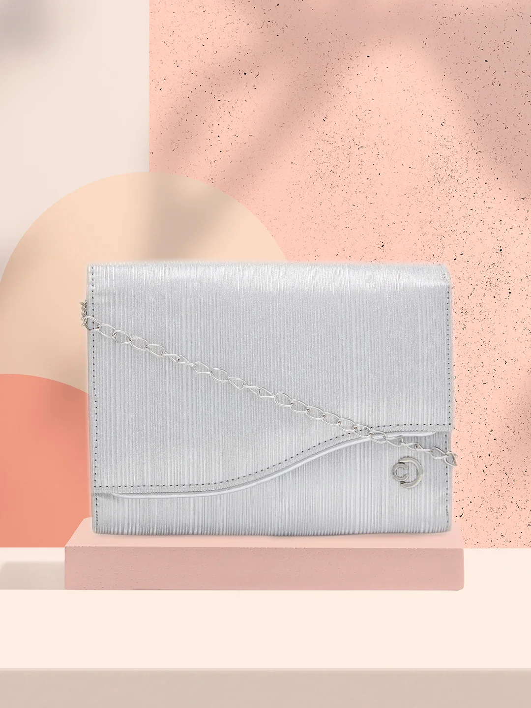 Caprese Bertha Medium Silver Clutch - Image 13