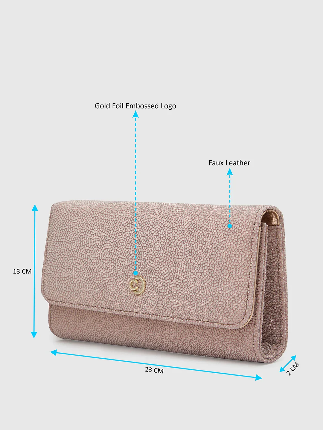 Caprese Betty Large Blush Flapover Clutch - Image 5
