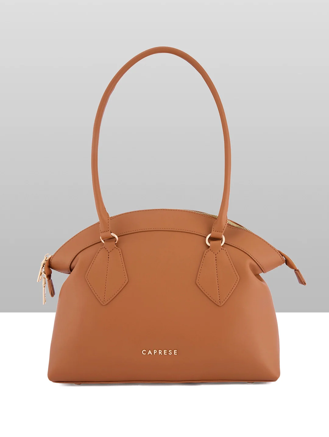 Caprese Biskit Large Tan Satchel Bag