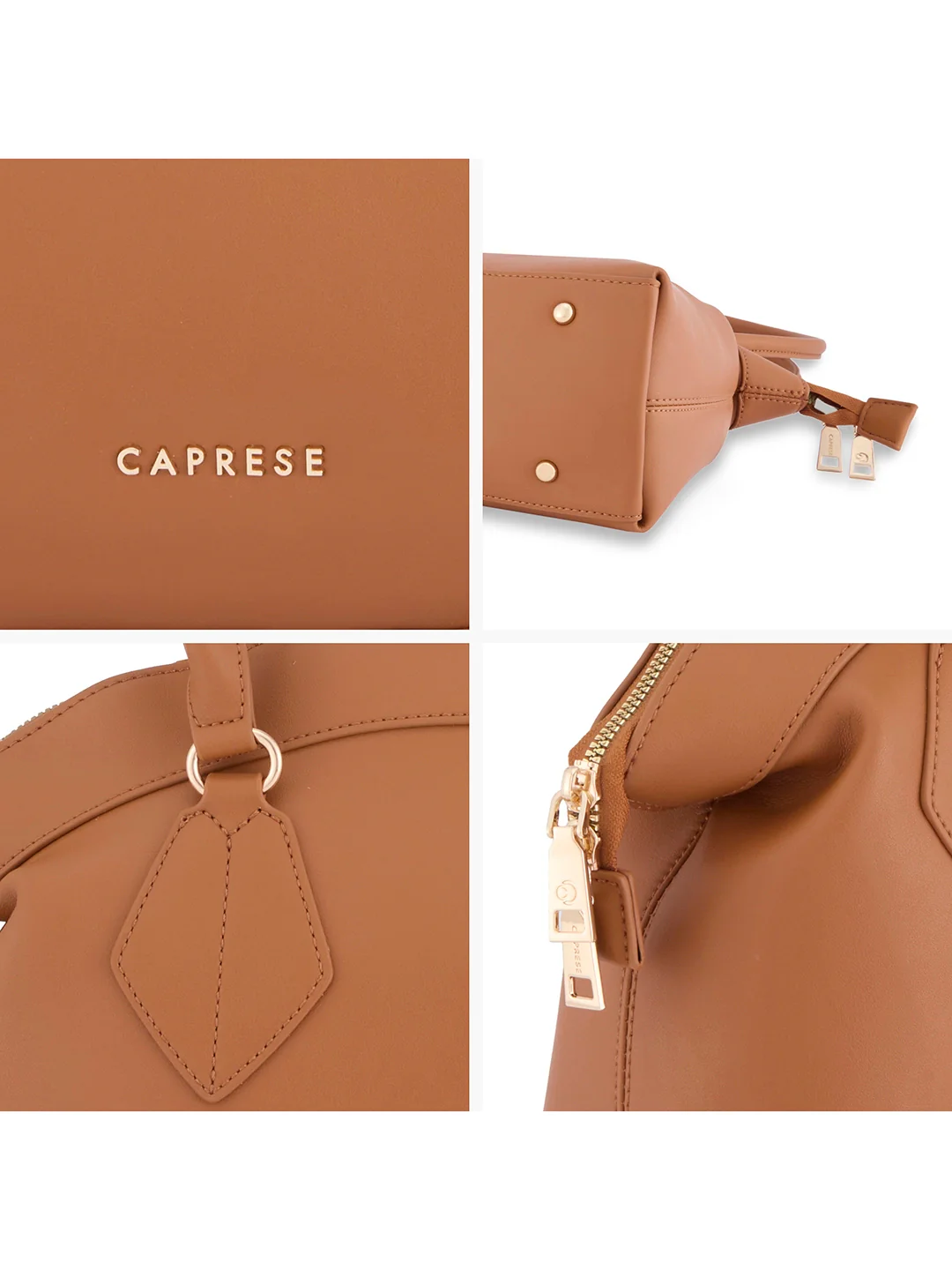 Caprese Biskit Large Tan Satchel Bag - Image 7