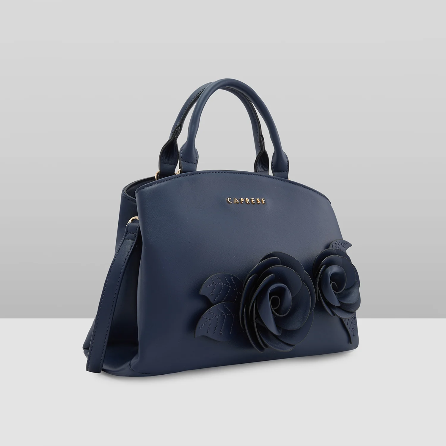 Caprese Bloom Small Navy Satchel Bag - Image 3