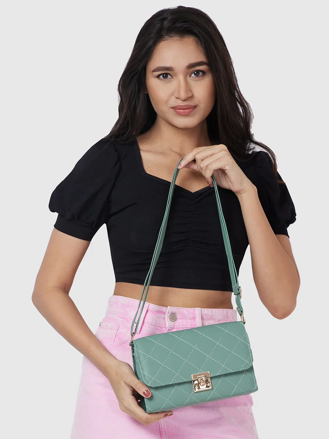 Caprese Bloomingdale Medium Mint Crossbody - Image 3