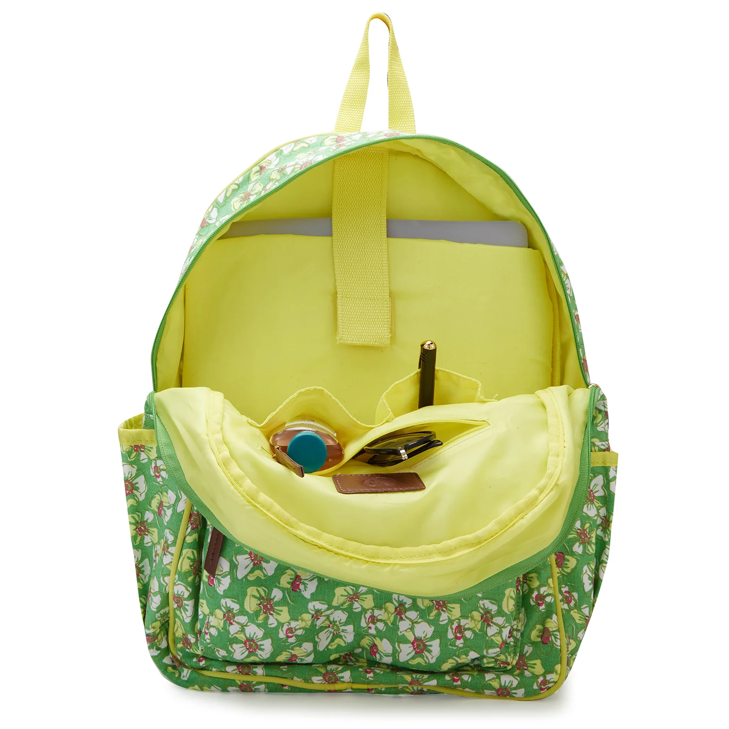 Caprese Blossom Large Light Green Laptop Backpack - Image 6