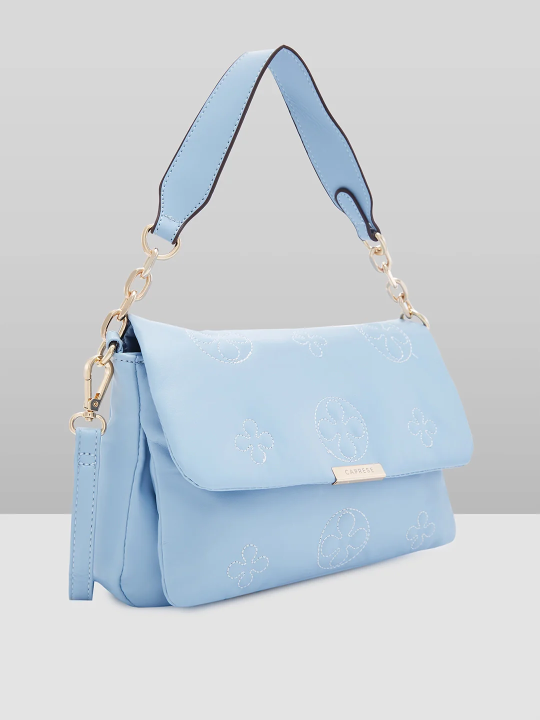 Caprese Briana Medium Powder Blue Sling Bag - Image 4