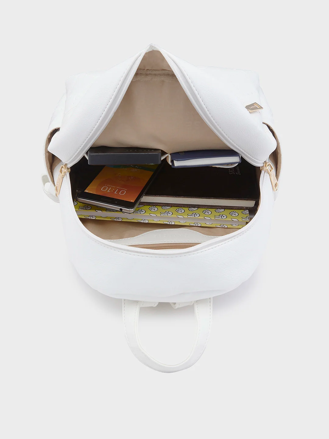 Caprese Brianna Medium White Backpack - Image 9
