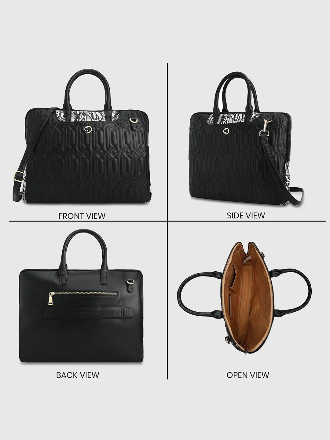Caprese Bubble Large Black Laptop Bag - Image 11