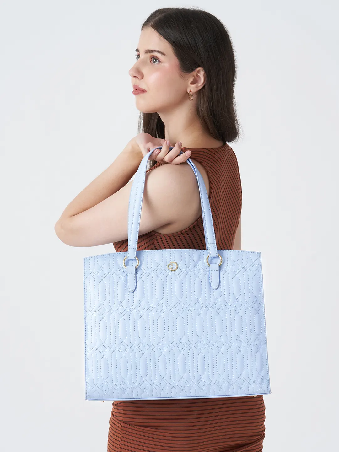 Caprese Bubble Large Blue Laptop Satchel Bag - Image 2