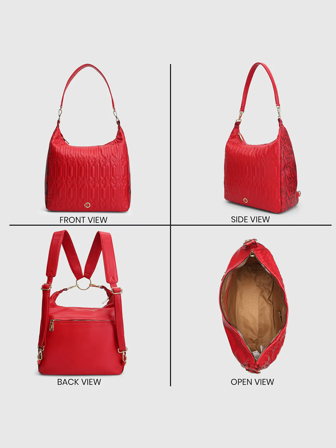 Caprese Bubble Large Red Hobo Bag - Image 11