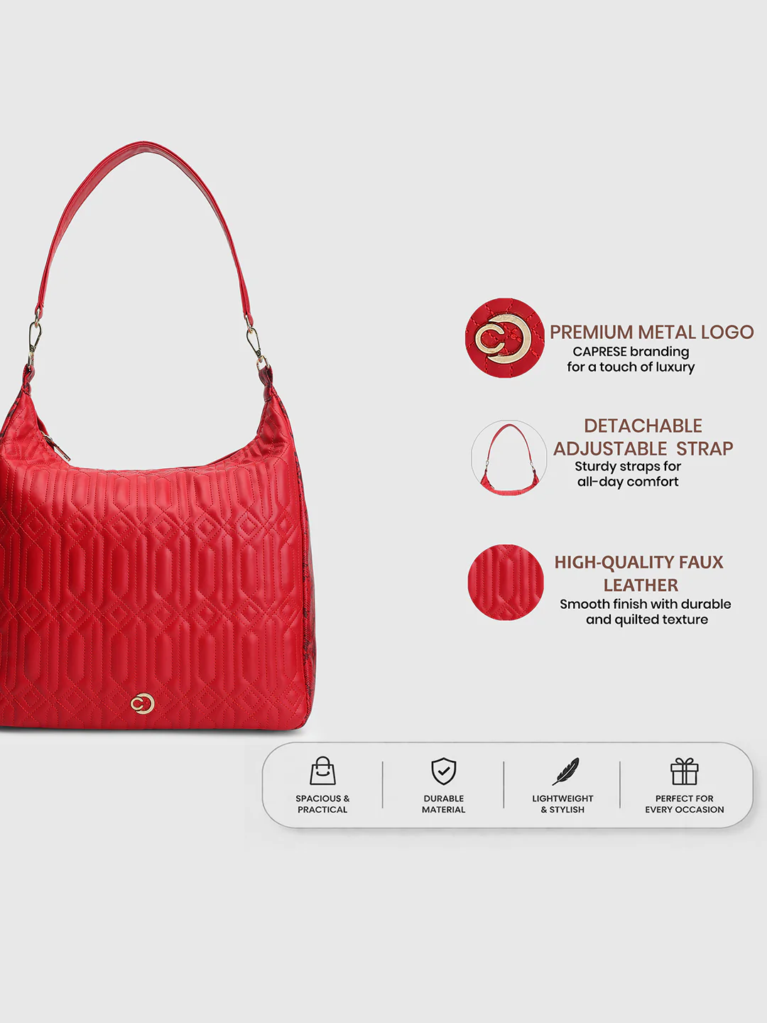 Caprese Bubble Large Red Hobo Bag - Image 3
