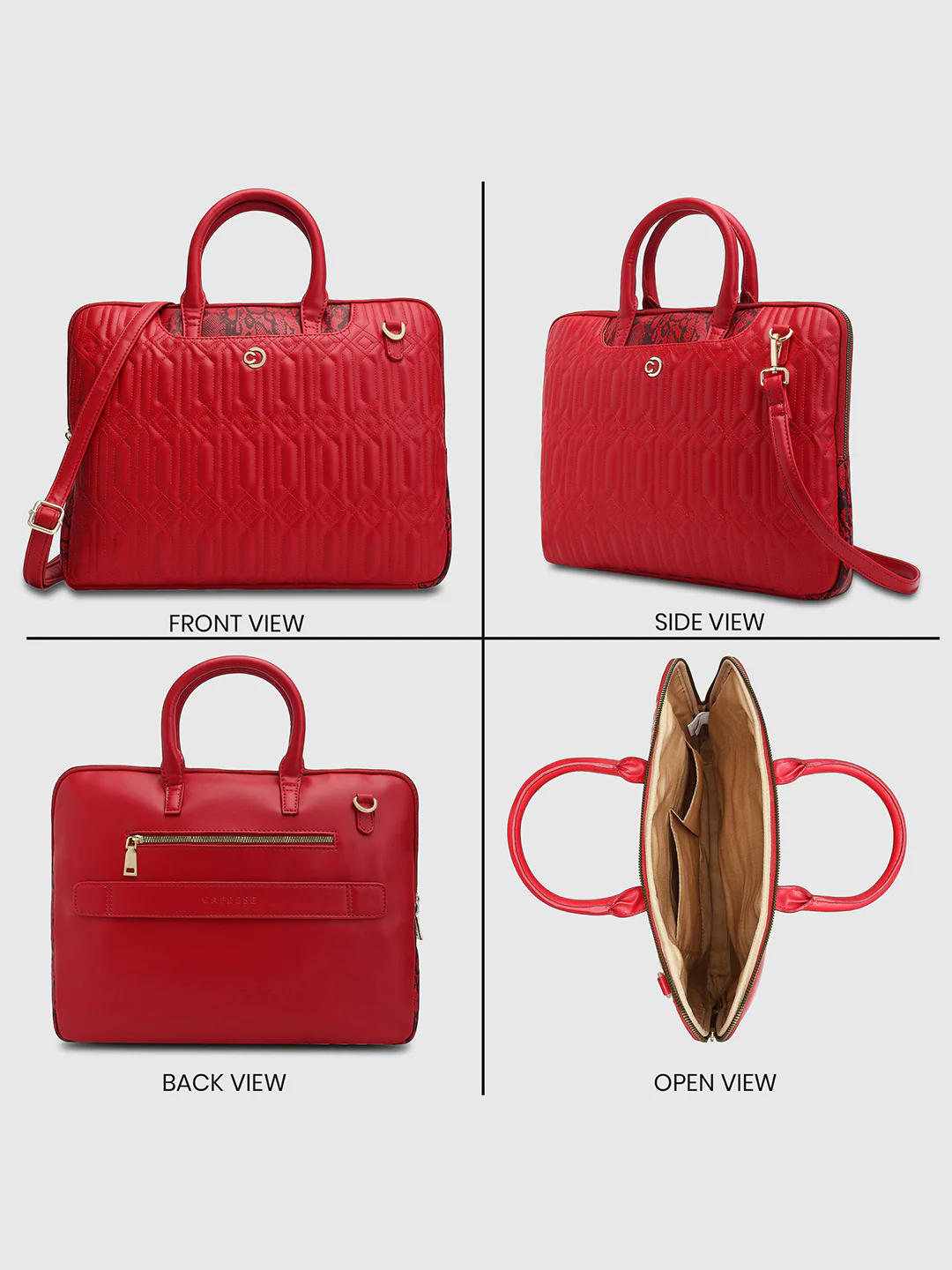 Caprese Bubble Large Red Laptop Bag - Image 11