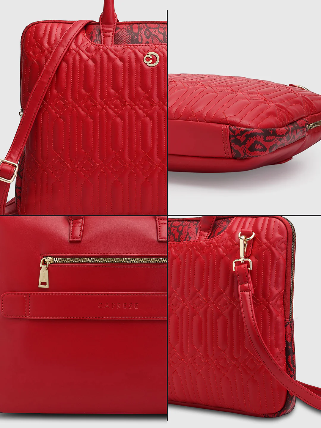 Caprese Bubble Large Red Laptop Bag - Image 7