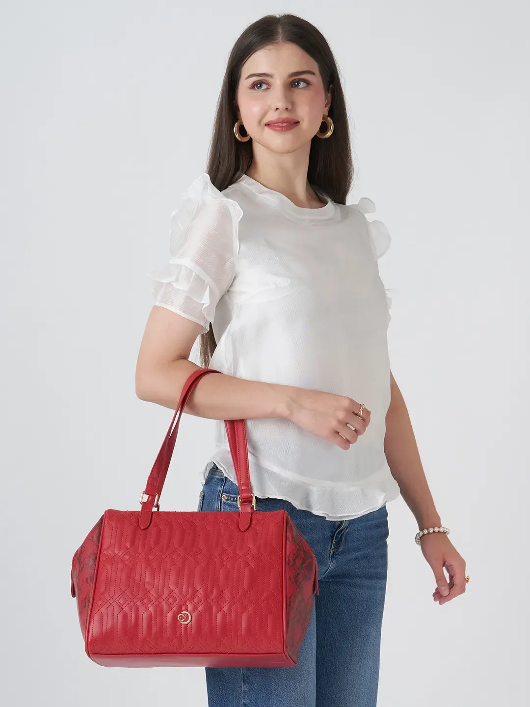 Caprese Bubble Large Red Satchel Bag - Image 2