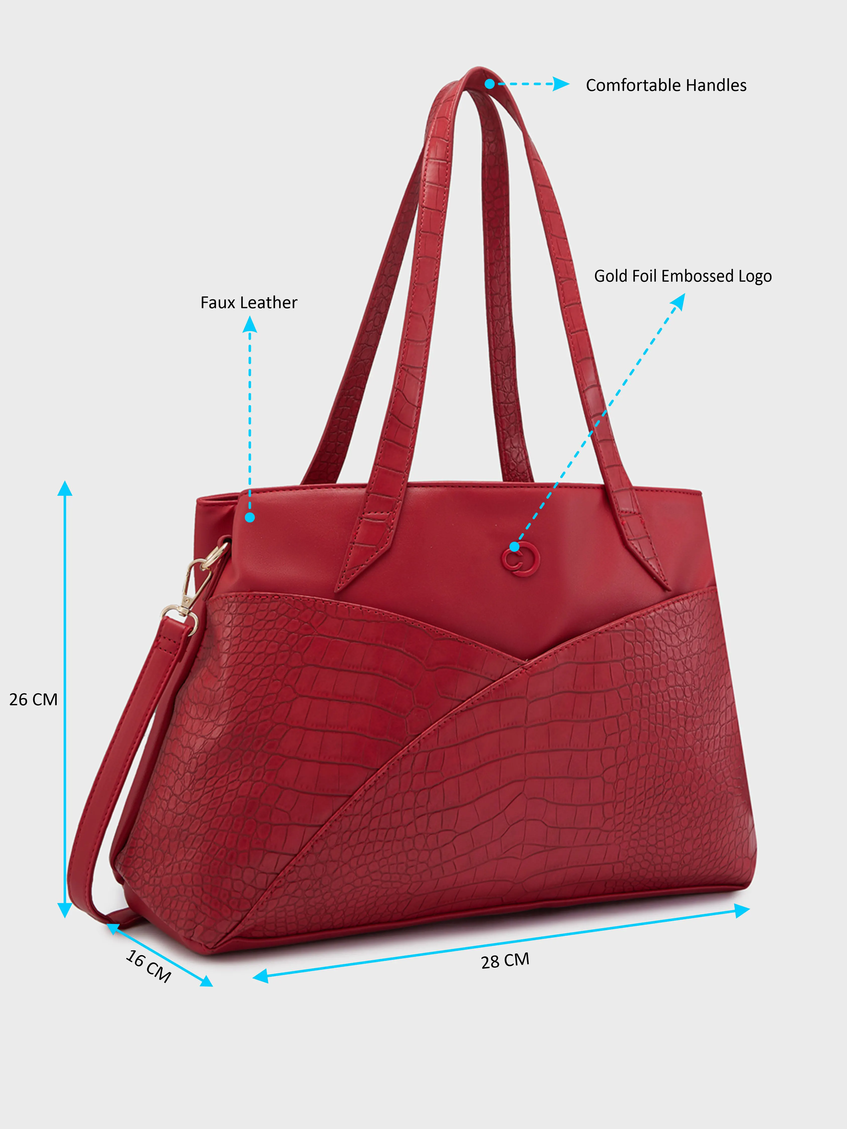 Caprese Cabo Large Red Tote Bag - Image 6