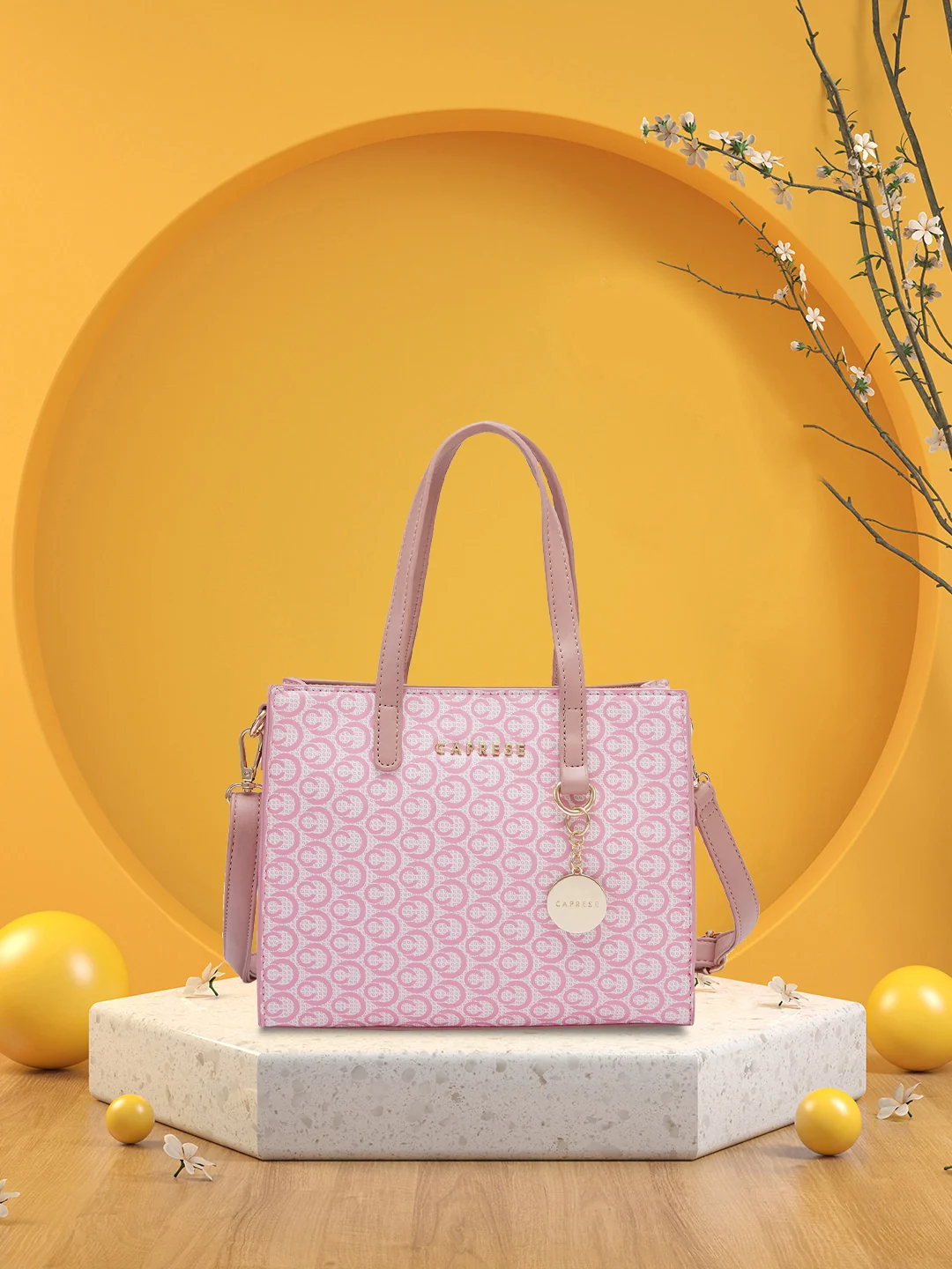 Caprese Callie Medium Dark Pink Satchel Bag