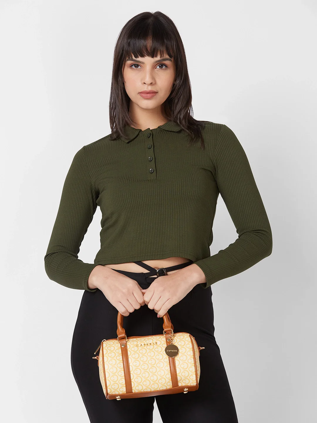 Caprese Callie Small Tan Satchel Bag - Image 3