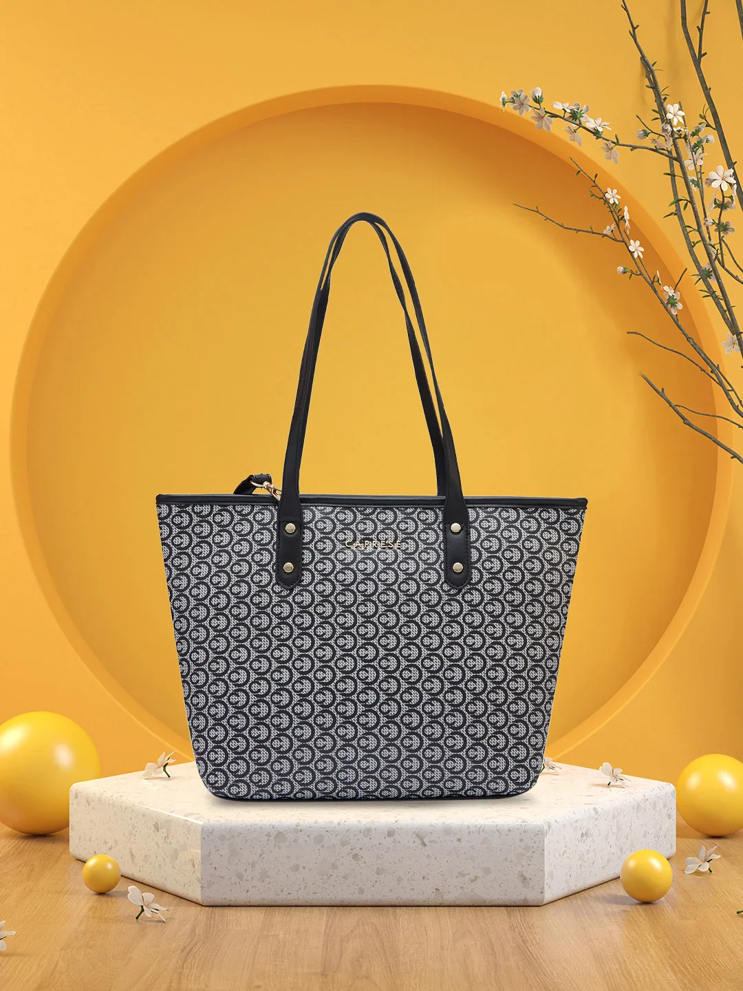 Caprese Callie Large Black Tote Bag - Image 2