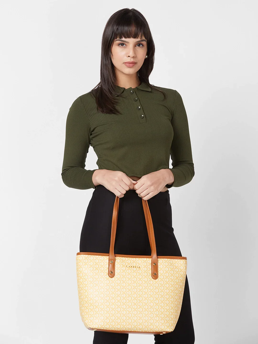 Caprese Callie Large Tan Tote Bag - Image 9