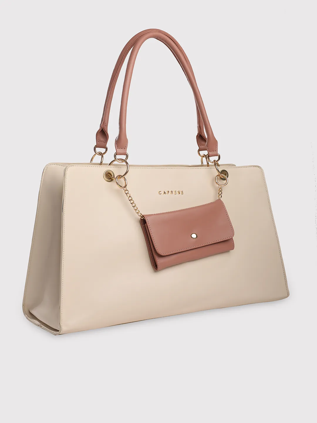 Caprese Capri Large Beige Laptop Satchel - Image 3