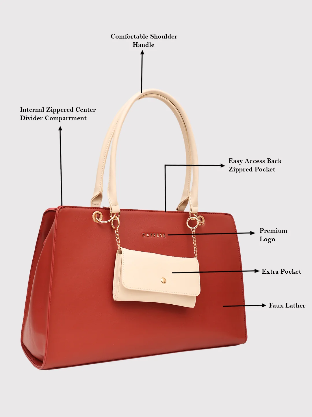 Caprese Capri Large Terra Laptop Satchel Bag - Image 6