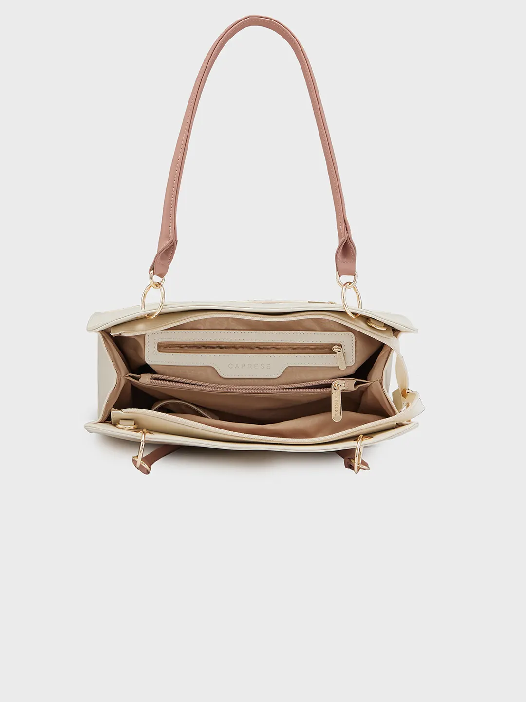 Caprese Capri Large Beige Satchel Bag - Image 10