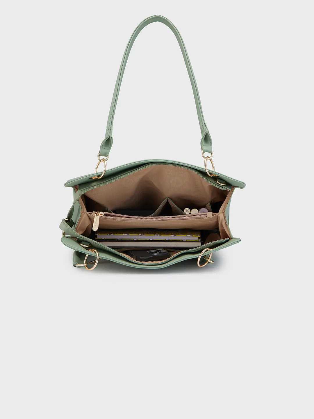 Caprese Capri Large Mint Satchel Bag - Image 9