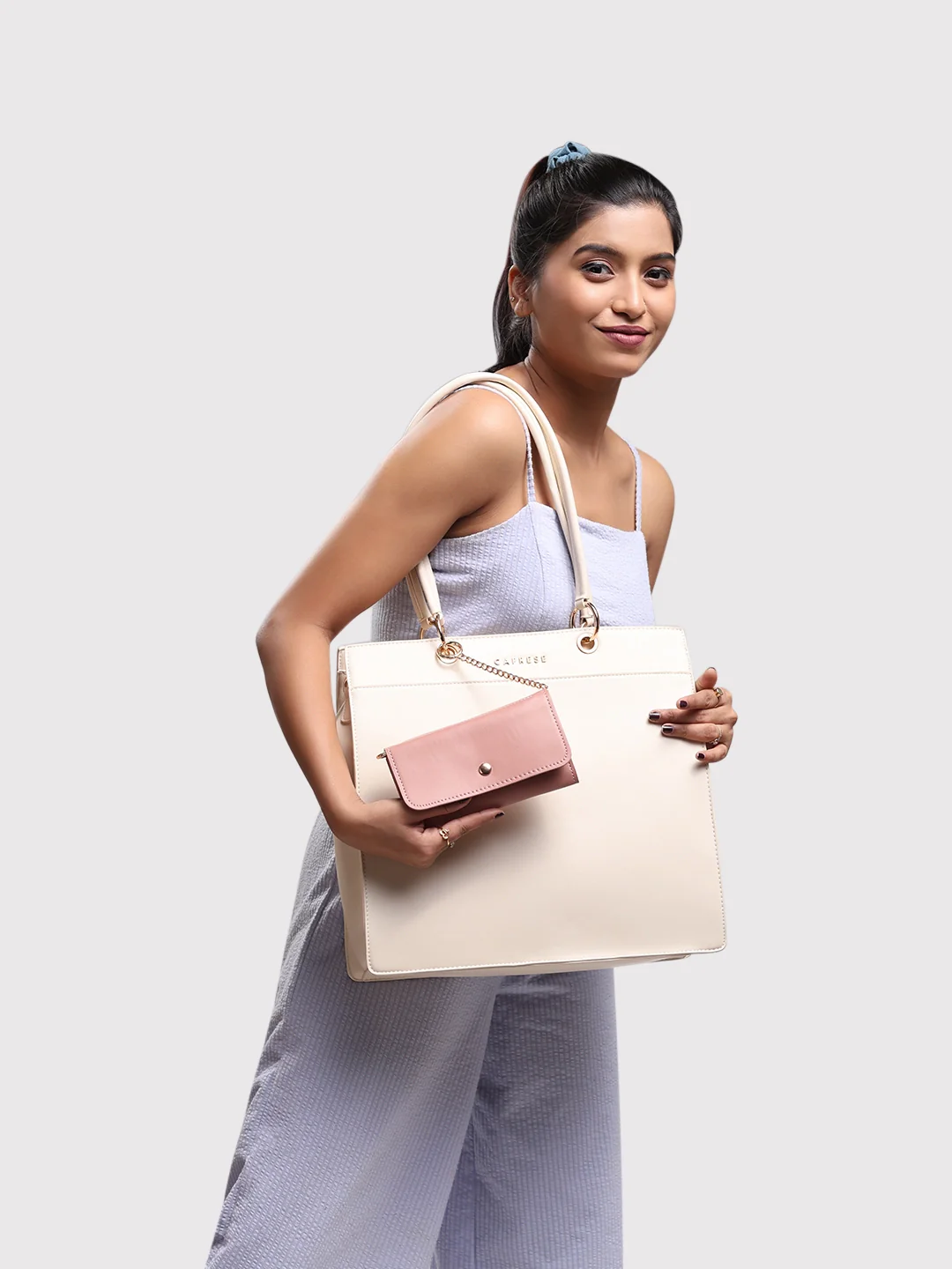 Caprese Capri Large Beige Tote Bag - Image 12