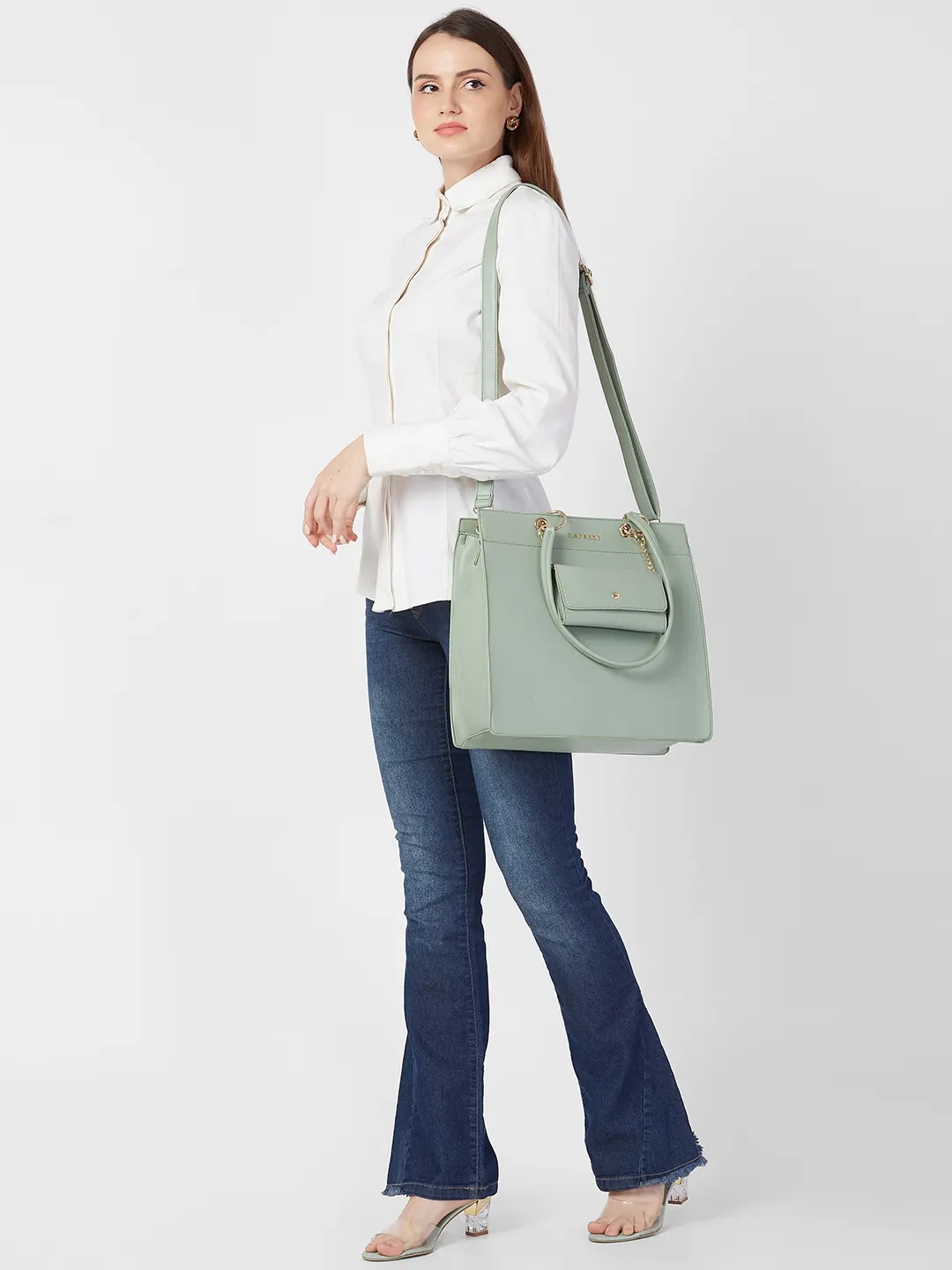 Caprese Capri Large Mint Tote Bag - Image 14