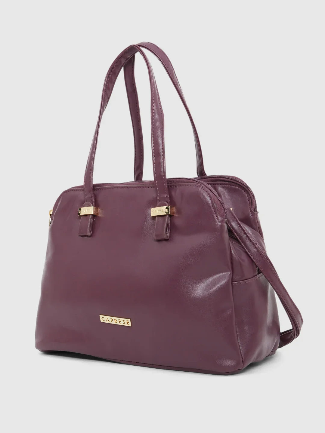 Caprese Carrie Medium Plum Satchel Bag - Image 6