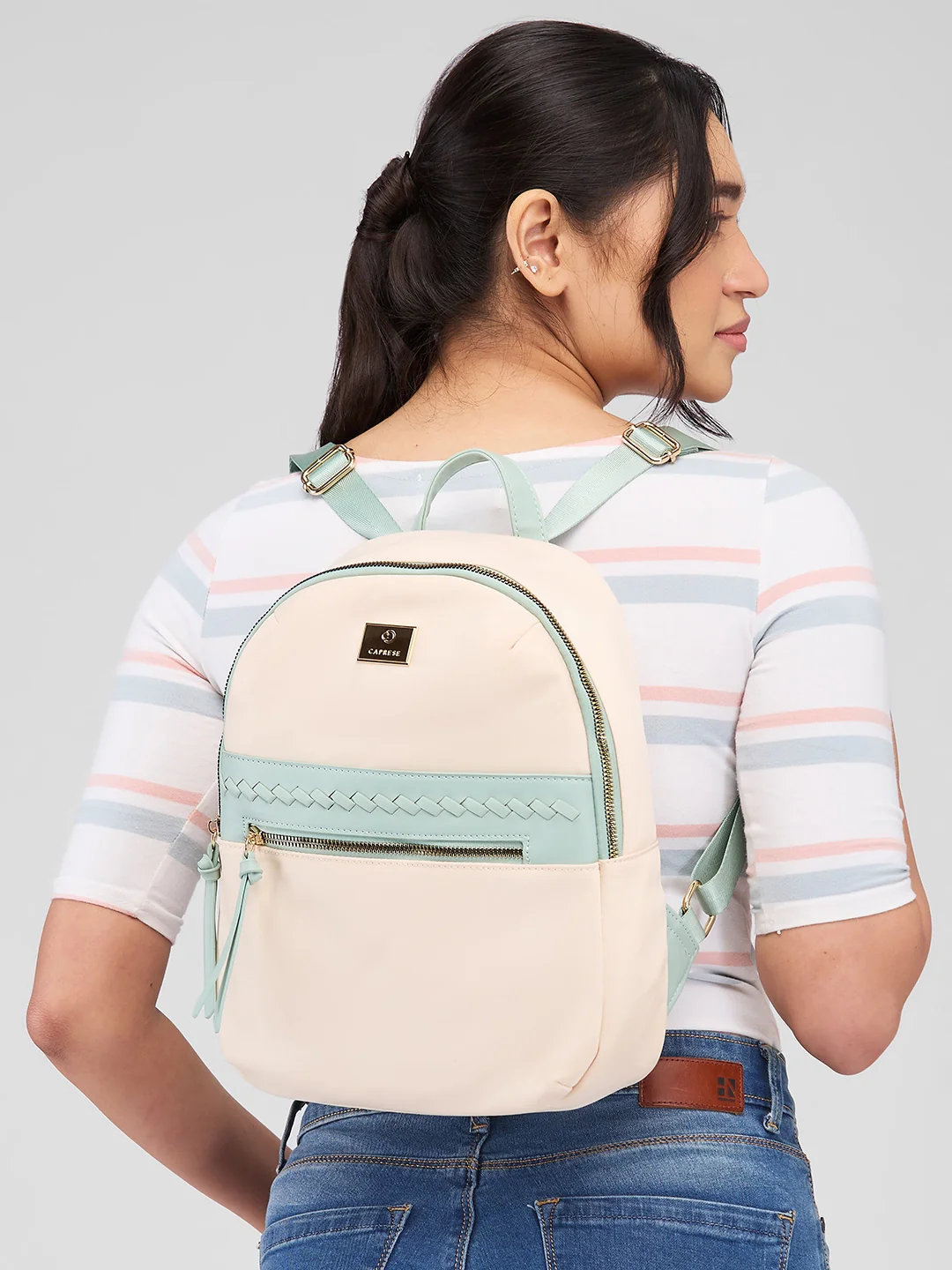 Caprese Carson Medium White Backpack - Image 12