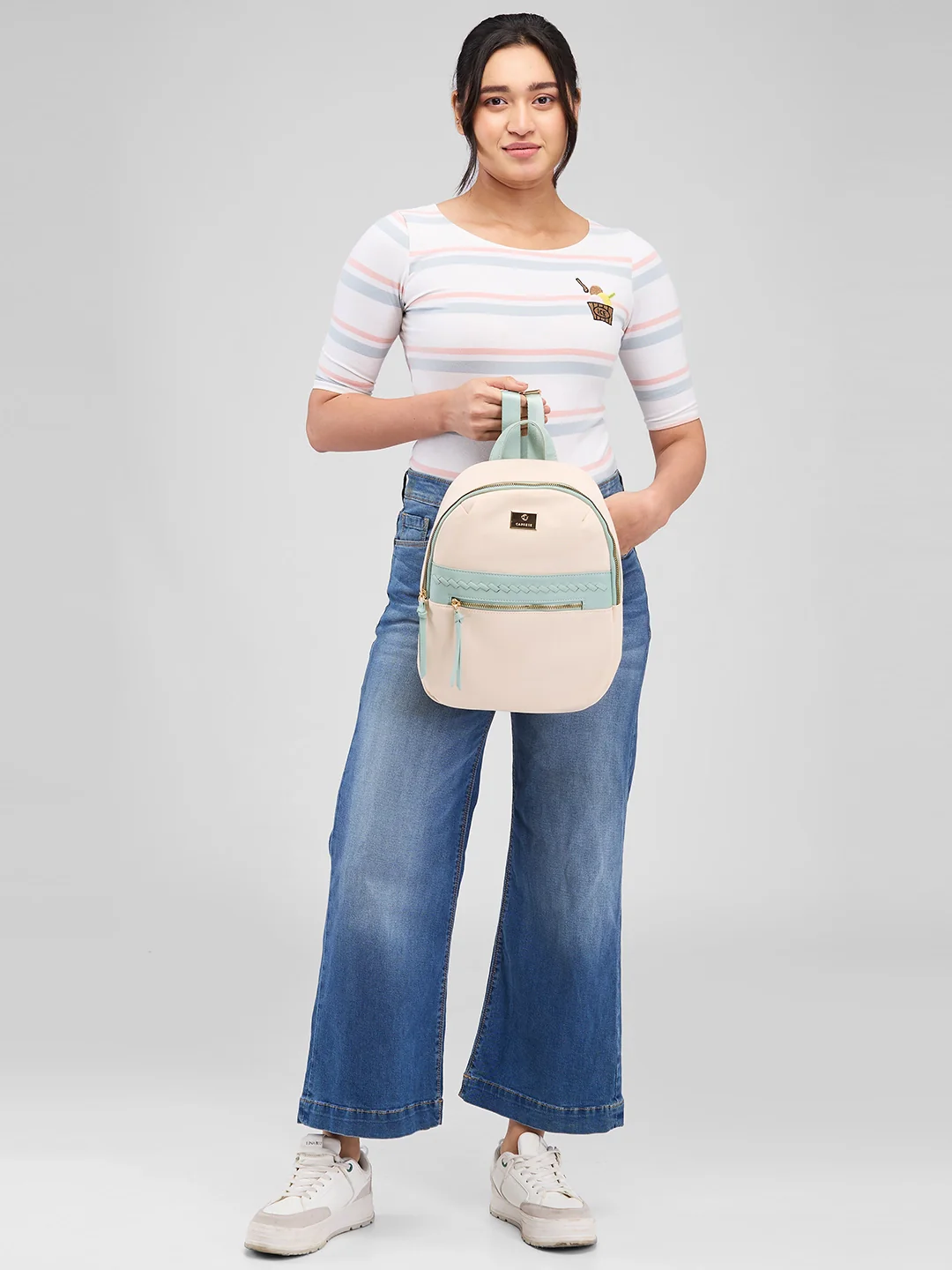 Caprese Carson Medium White Backpack - Image 3
