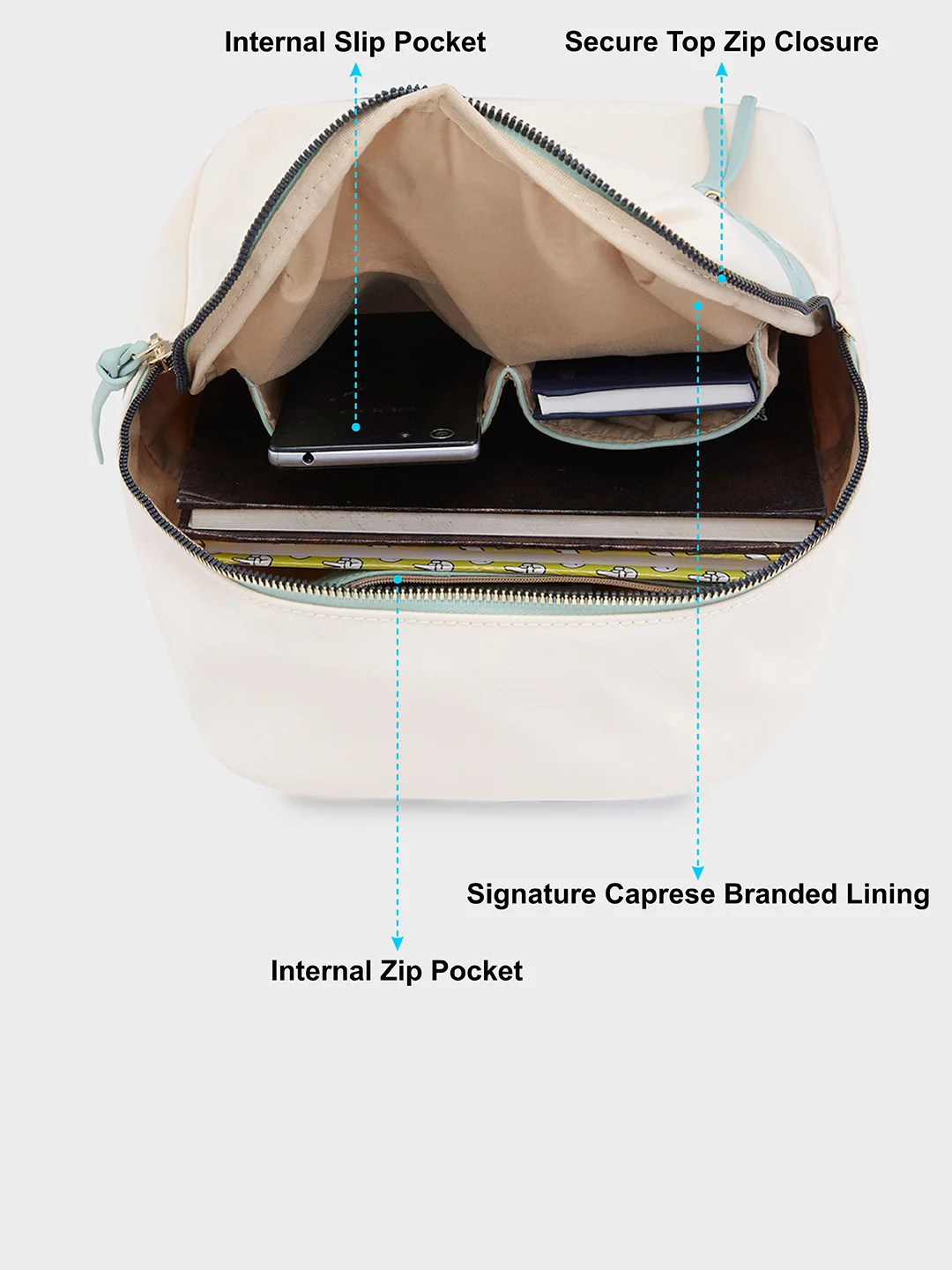 Caprese Carson Medium White Backpack - Image 8