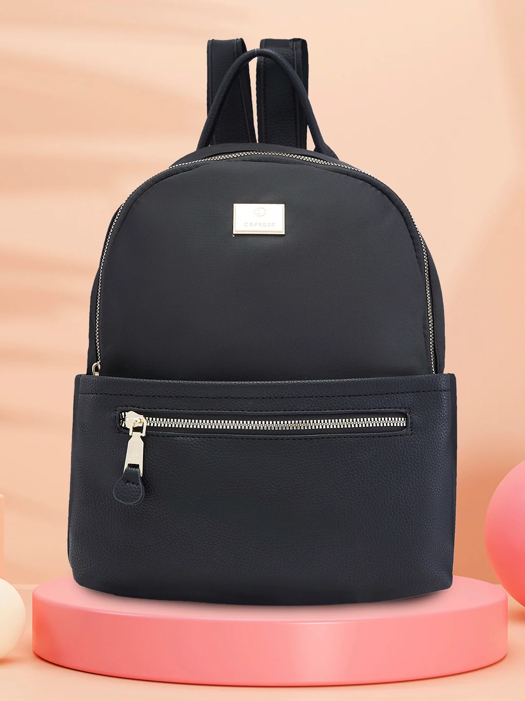 Caprese Casper Medium Black Casual Backpack - Image 2
