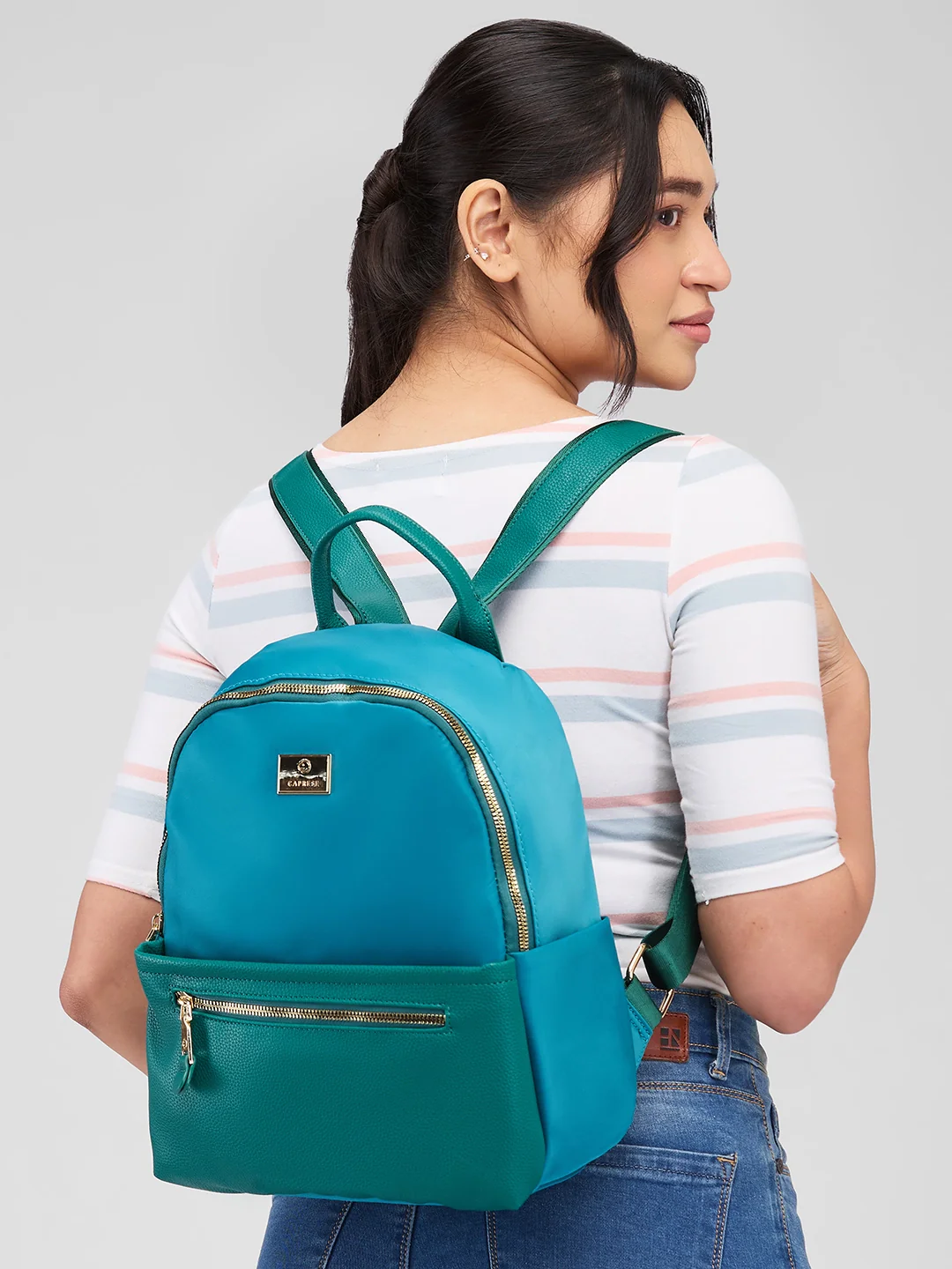 Caprese Casper Medium Blue Casual Backpack - Image 13
