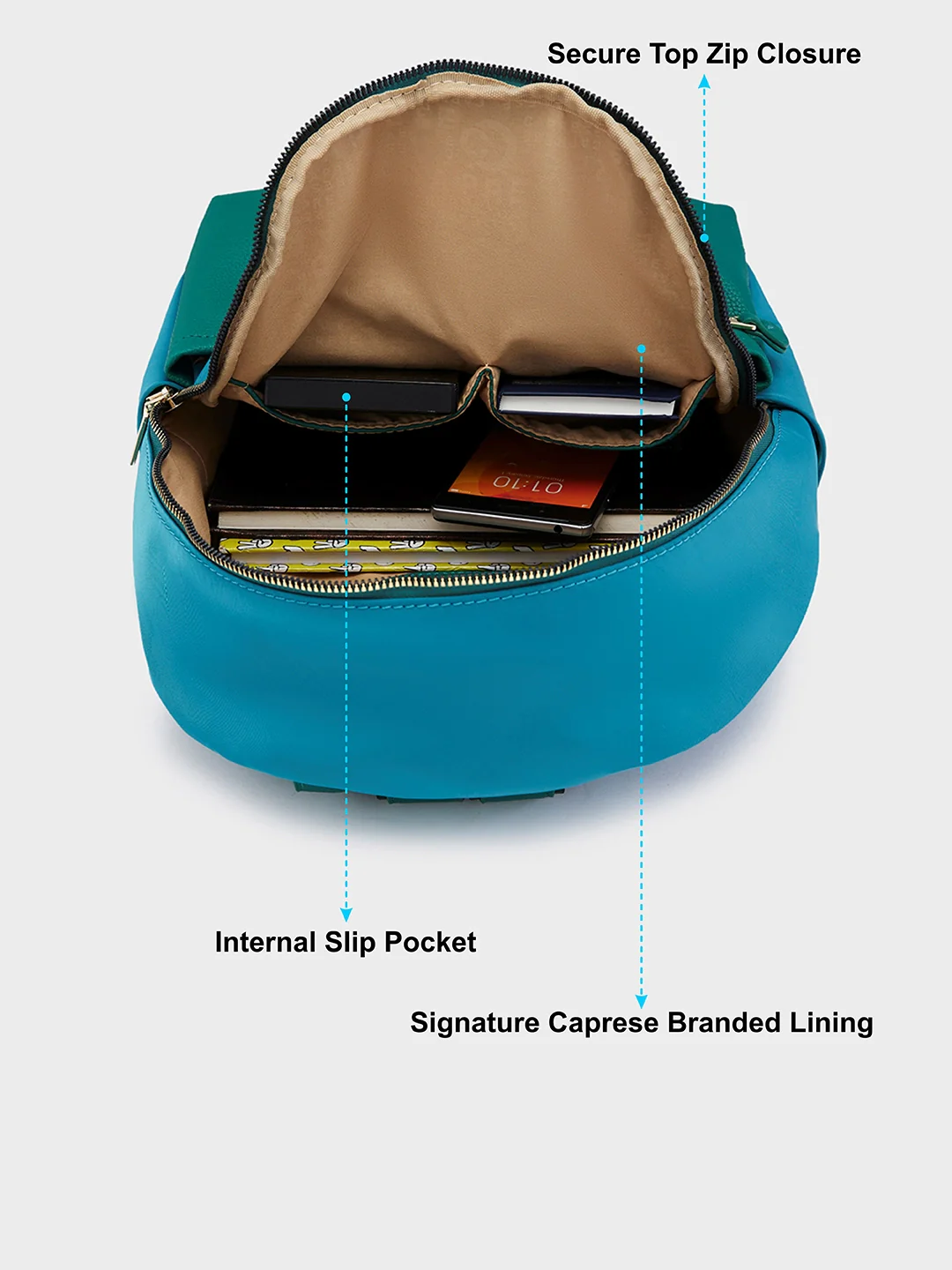 Caprese Casper Medium Blue Casual Backpack - Image 8