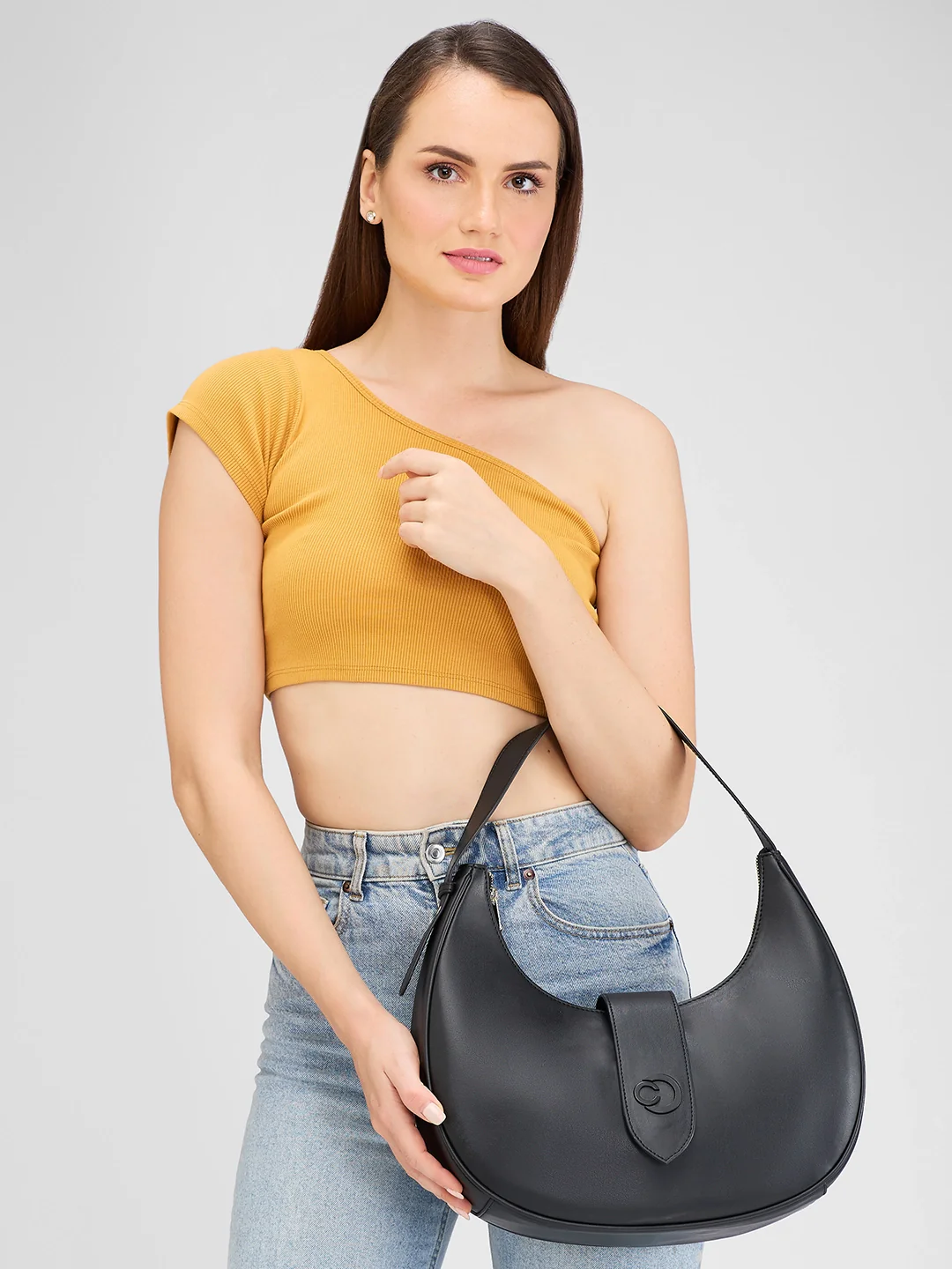 Caprese Celia Large Black Hobo Bag - Image 12
