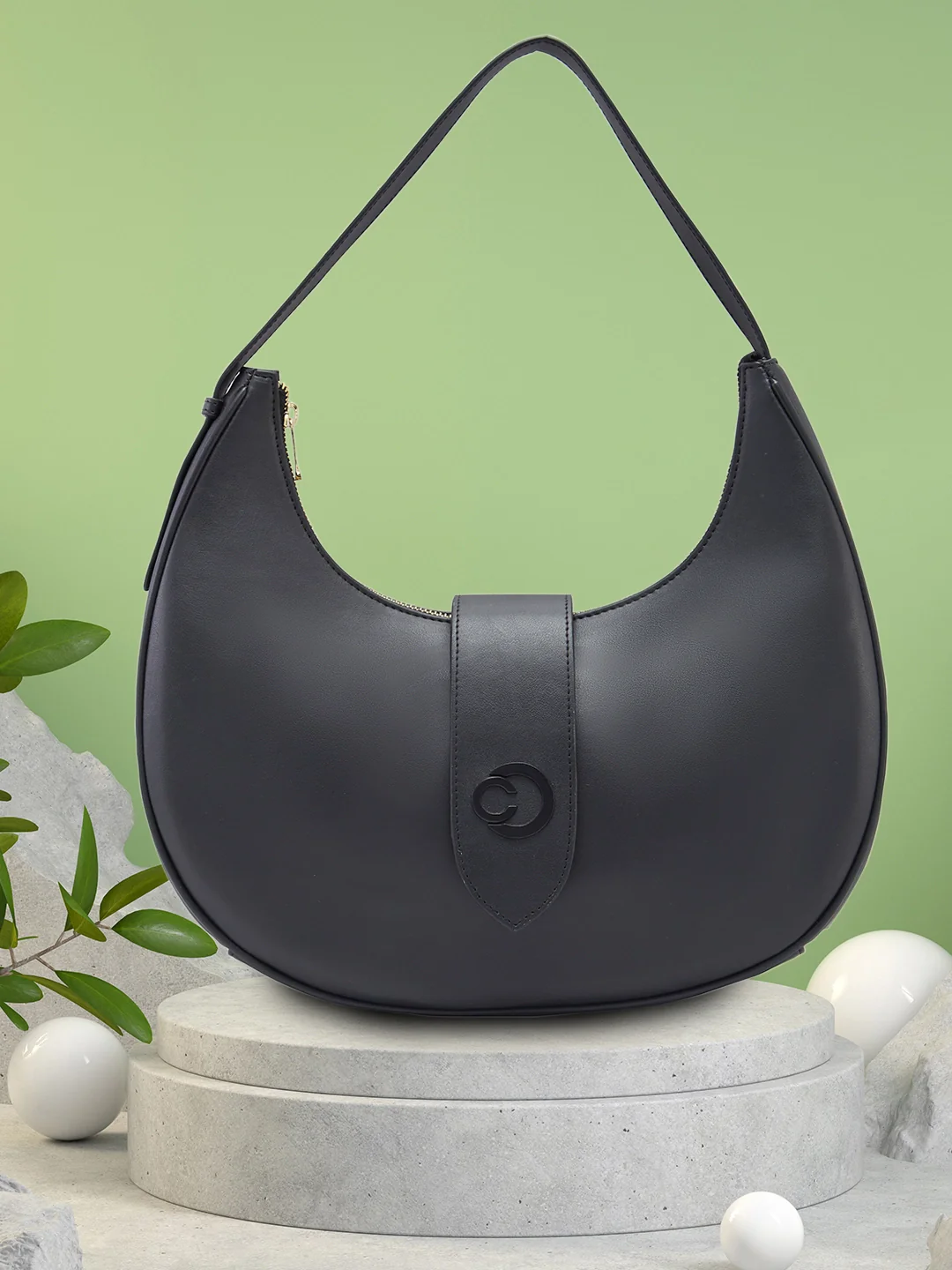 Caprese Celia Large Black Hobo Bag - Image 3