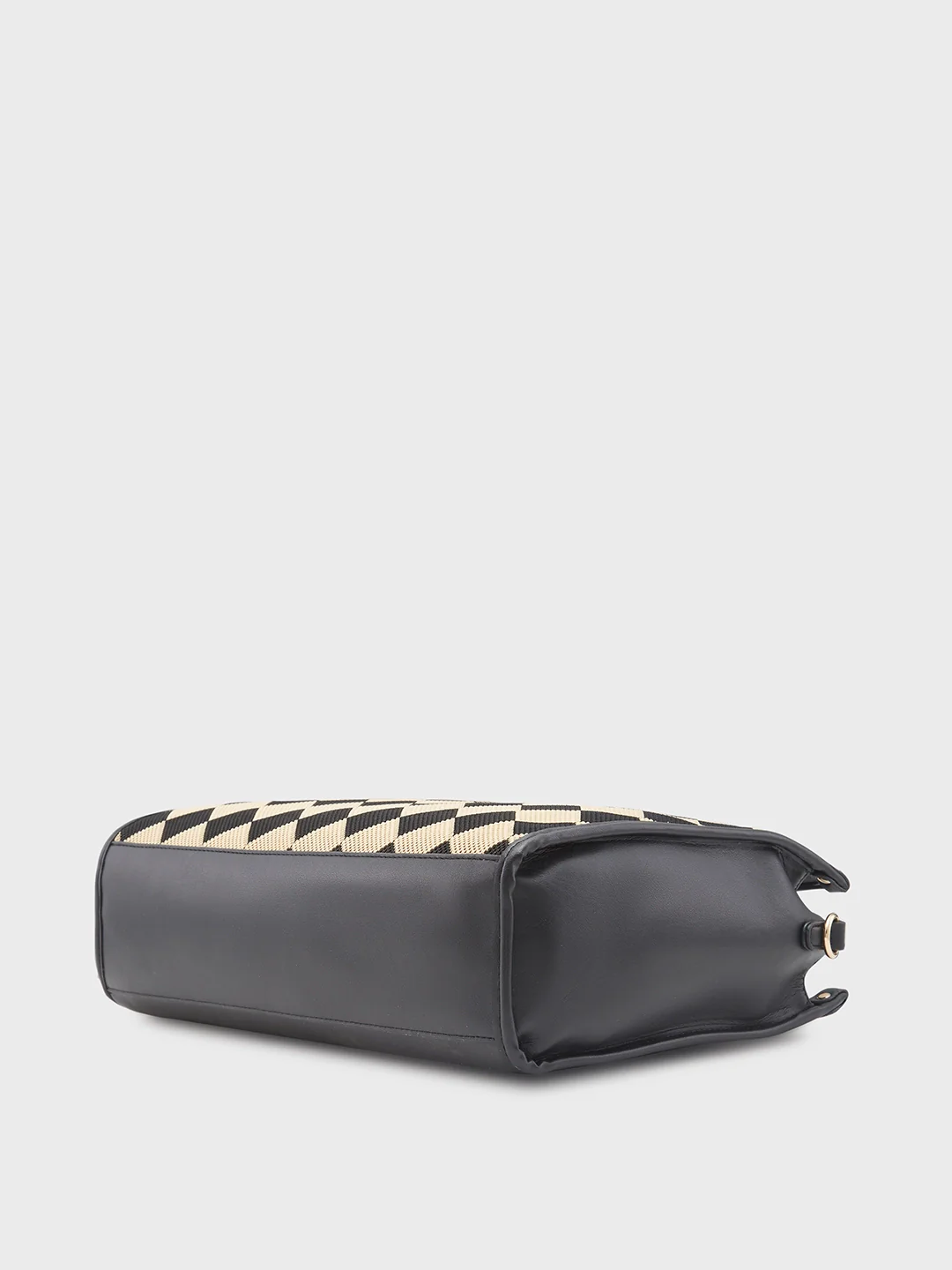Caprese Checker Medium Black Satchel Bag - Image 6