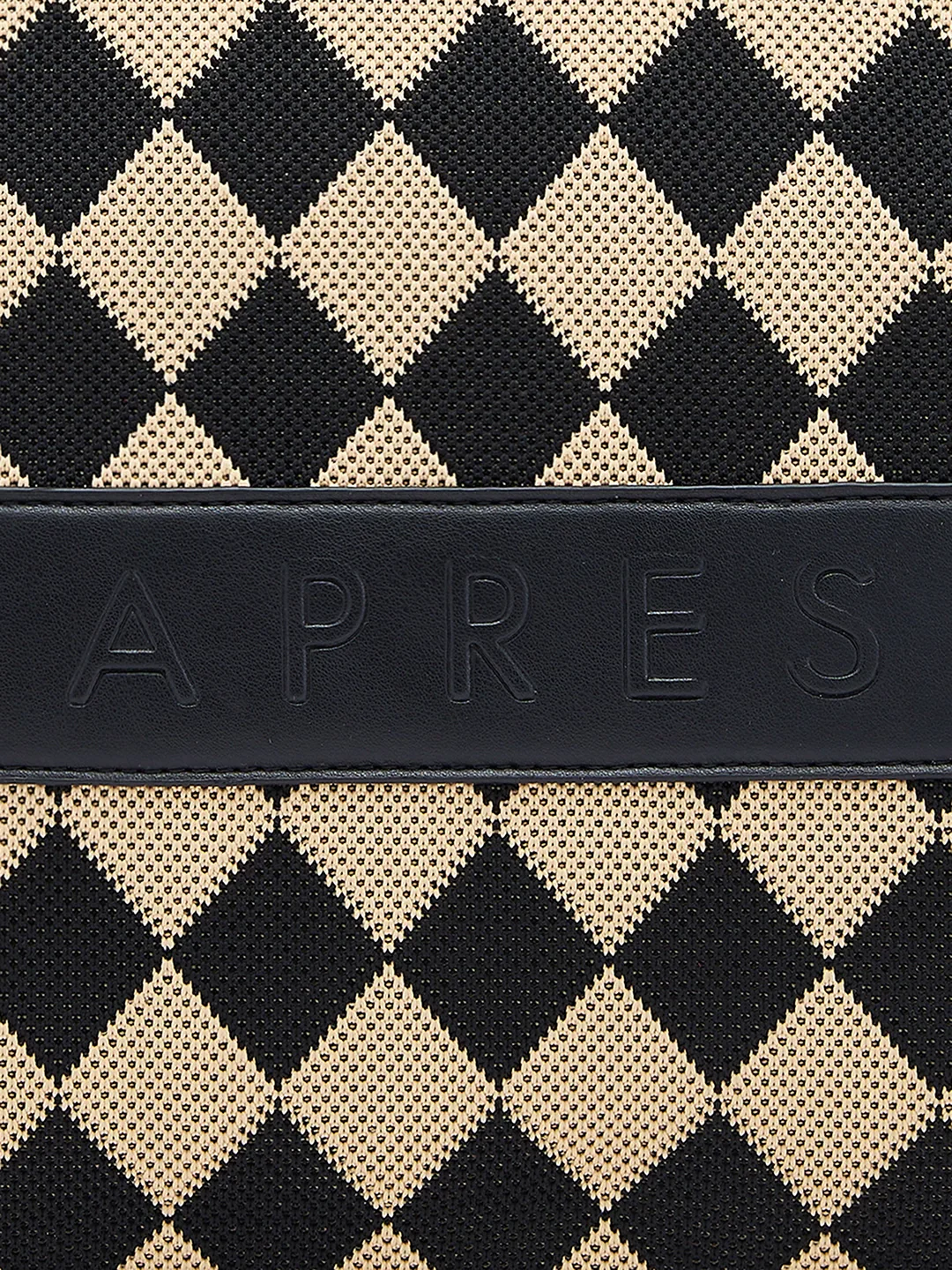 Caprese Checker Medium Black Tote Bag - Image 9