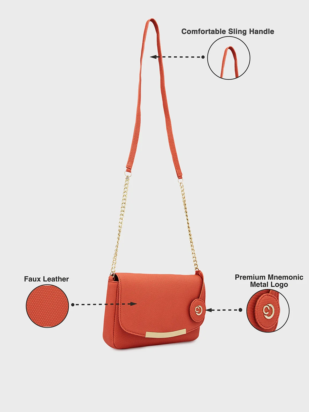 Caprese Cherry Medium Brick Sling Bag - Image 6