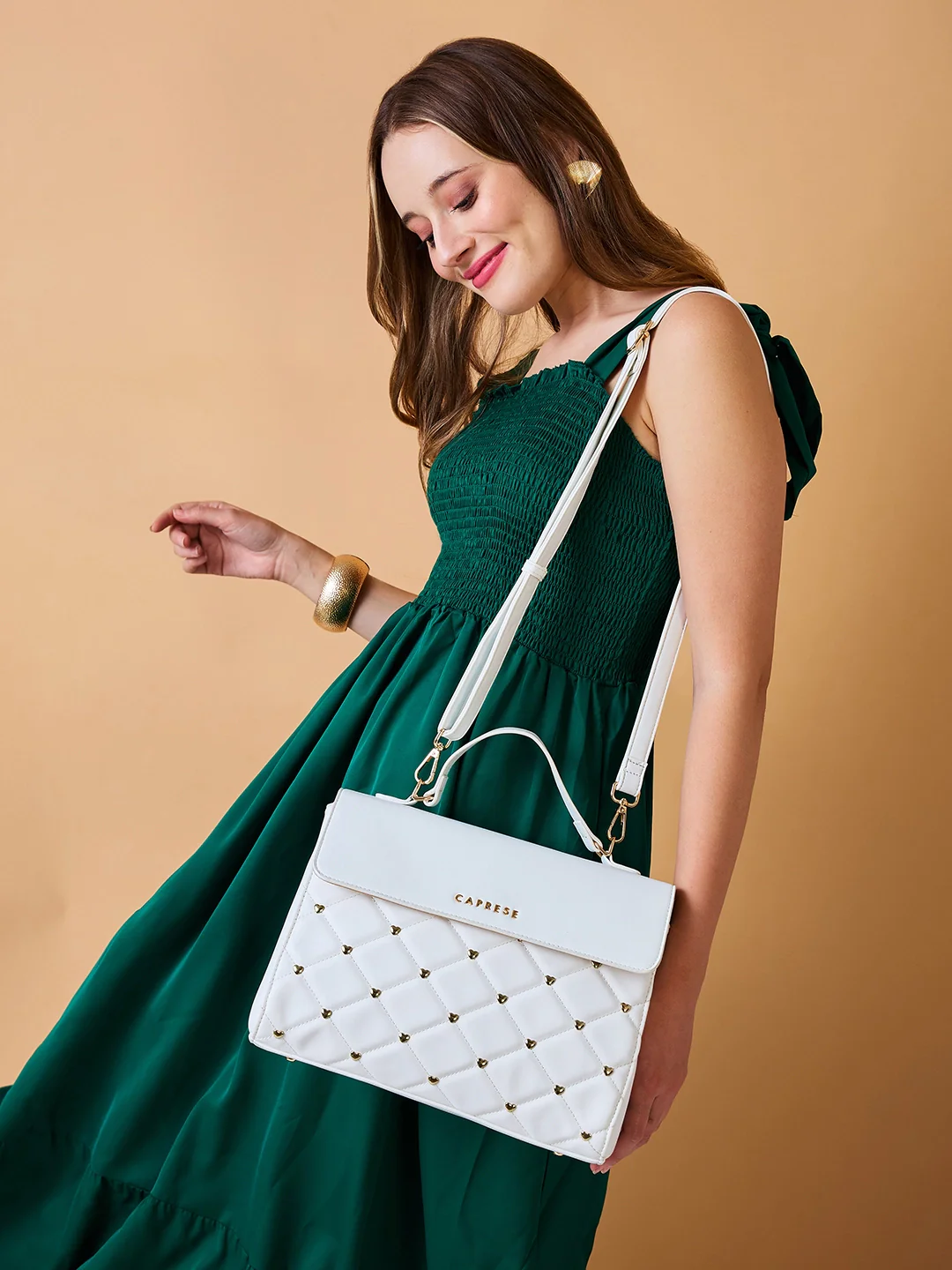 Caprese Cheryl Large White Satchel Bag - Image 2