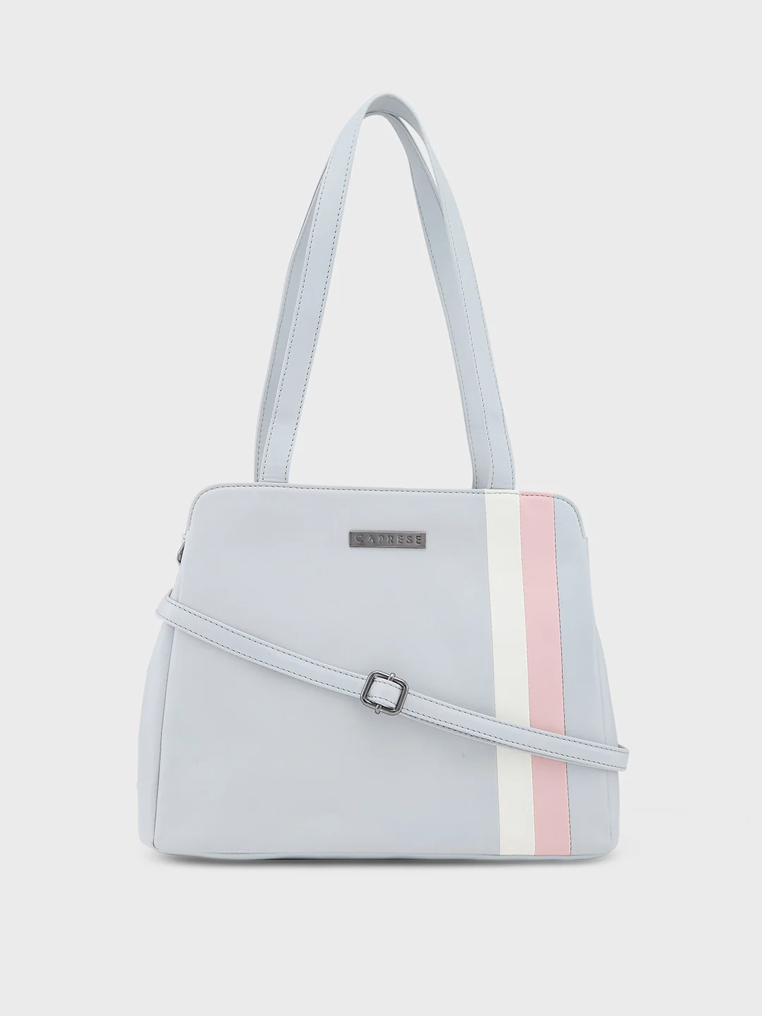 Caprese Chia Medium Light Grey Satchel Bag - Image 4