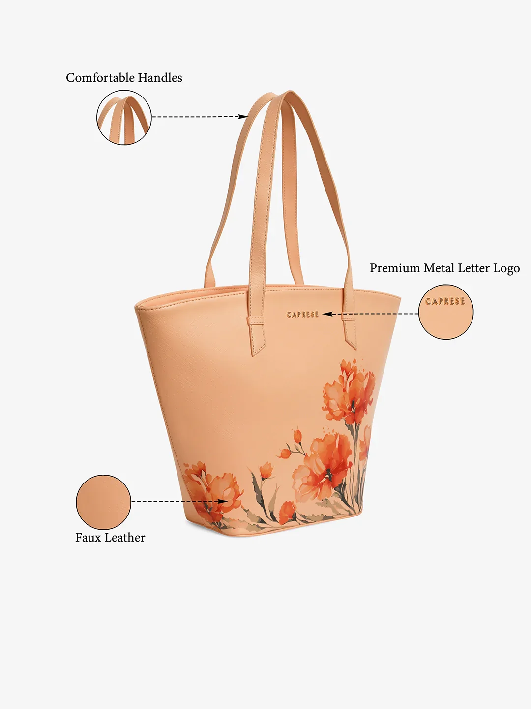 Caprese Chloe Large Orange Satchel Bag - Image 4
