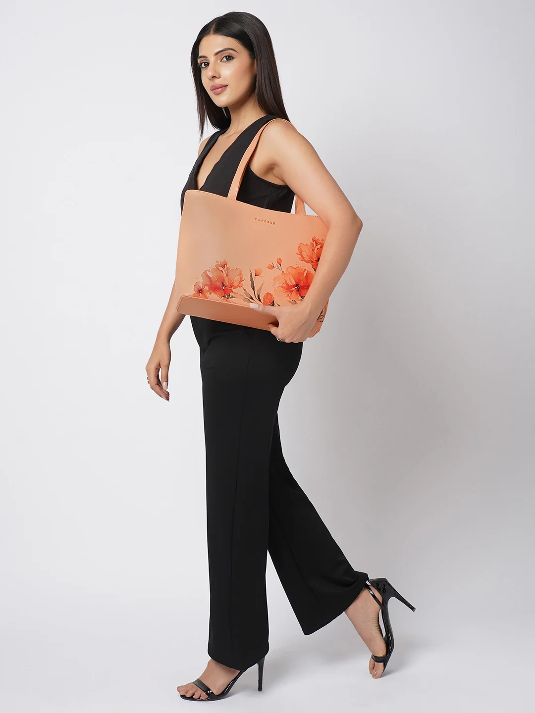 Caprese Chloe Large Orange Tote Bag - Image 9