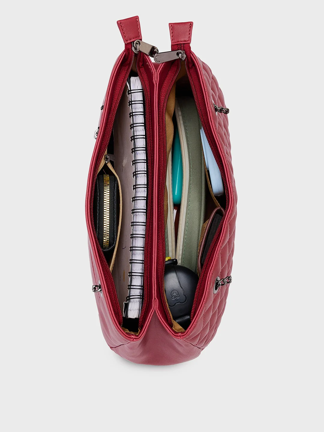Caprese Cicely Large Maroon Satchel Bag - Image 9