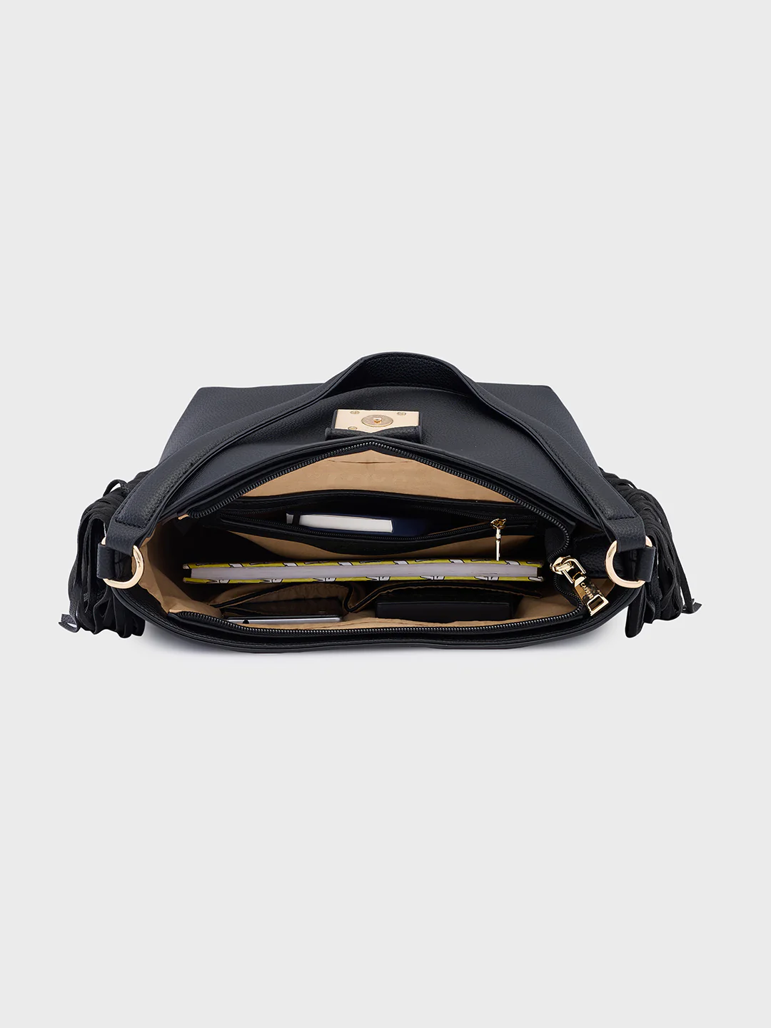 Caprese Cindy Medium Black Hobo Bag - Image 9