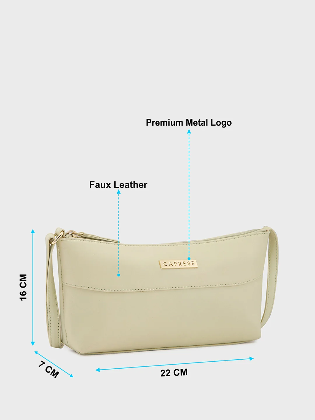 Caprese Clairice Small Pastel Green Sling Bag - Image 8