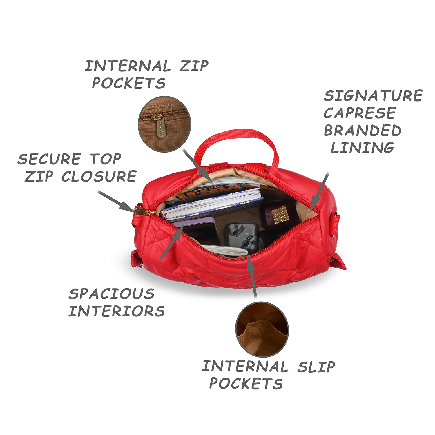 Caprese Clara Large Red Backpack - Image 6