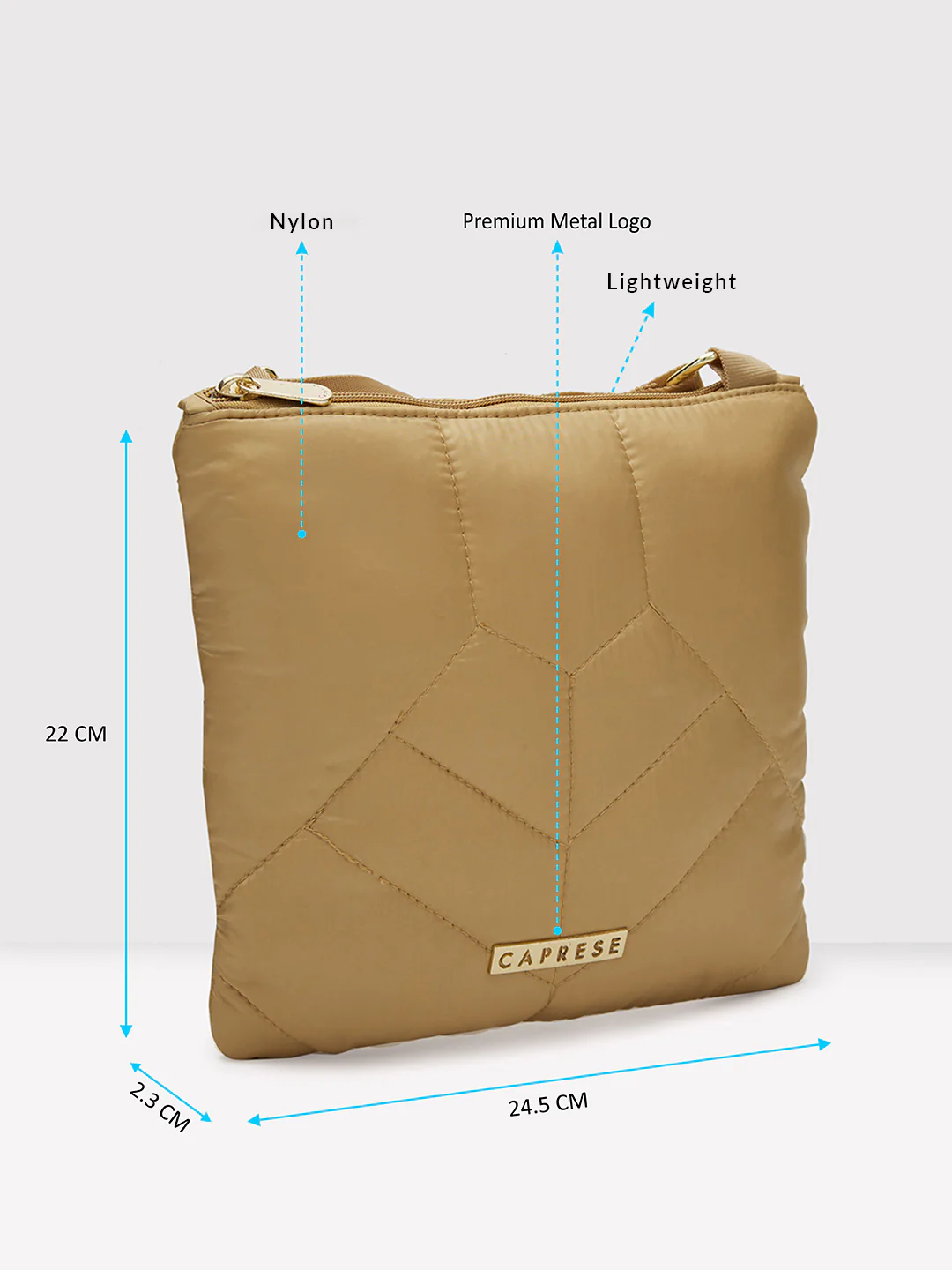 Caprese Clara Medium Ochre Sling Bag - Image 7