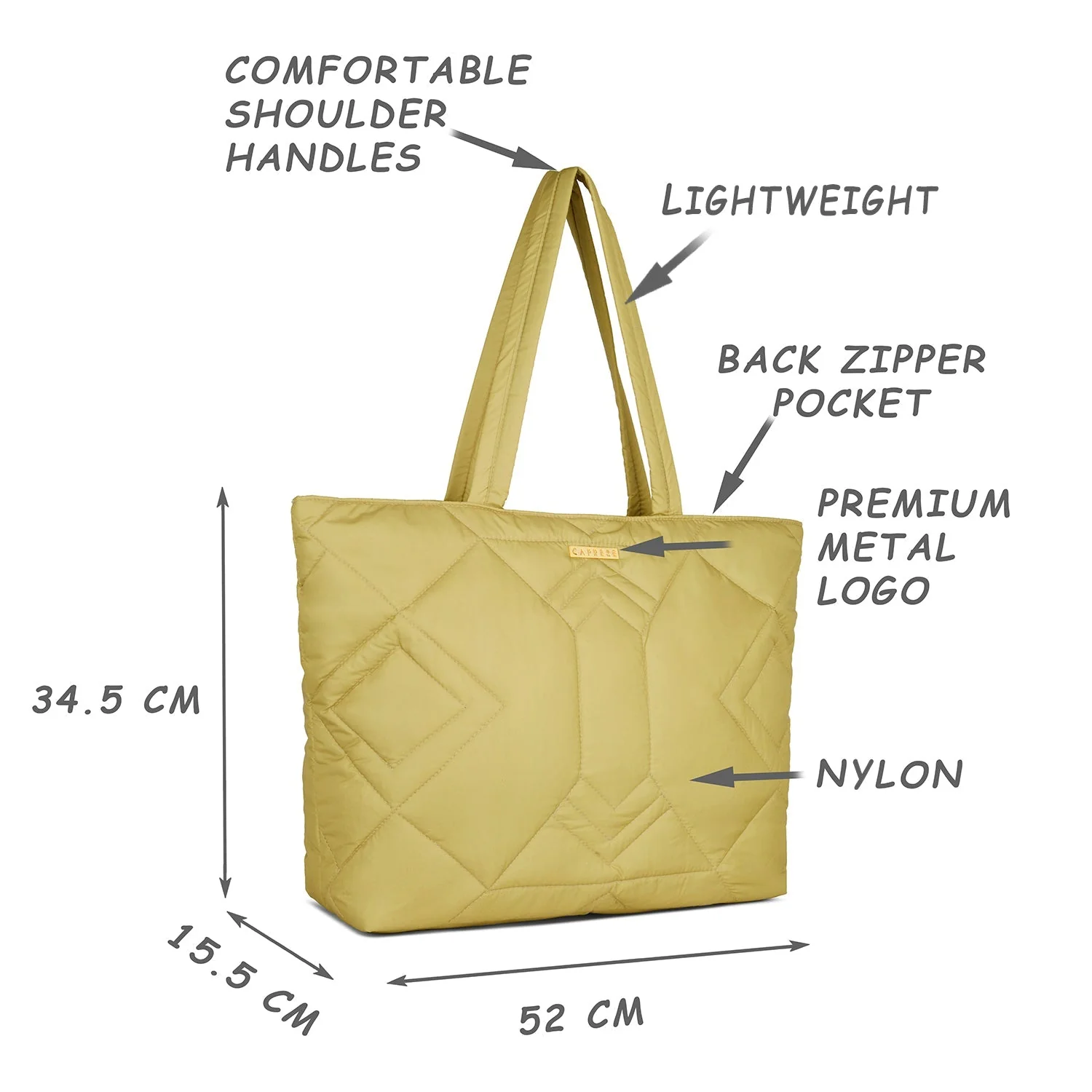 Caprese Clara Large Ochre Tote Bag - Image 4