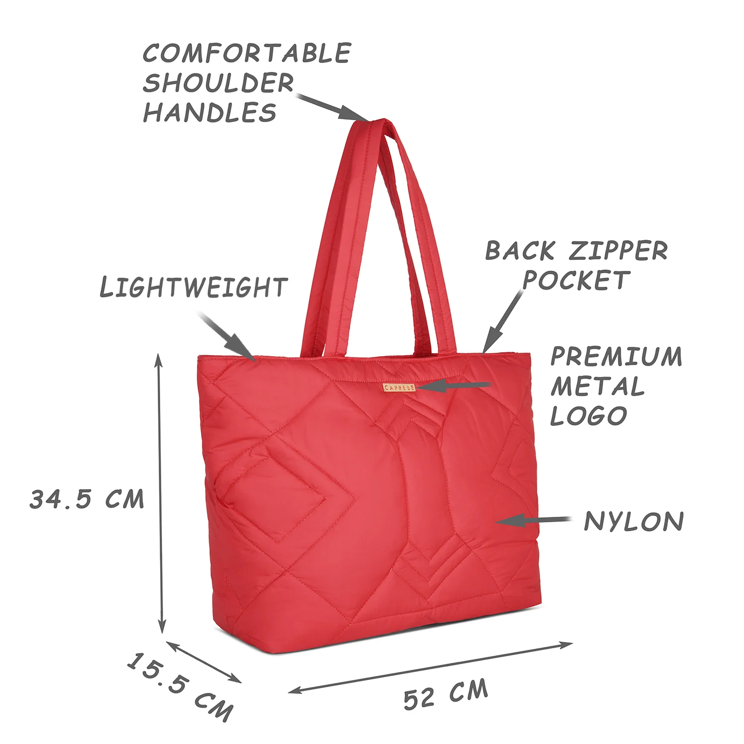 Caprese Clara Large Red Tote Bag - Image 4